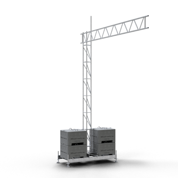 Set up device | for lattice tower with crane arm | Steel lattice girder 3200 mm